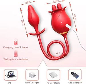 STELLAR PATH TY-260509 10 <b>Vibration</b> 10 Tongue Licking Mode Silicone Anal Butt Plug Sex Toy for Men Women Couples Clit - Product Image 2