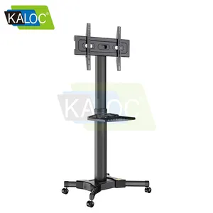 Portable Home Mobile TV Cart Floor Stand With Tray VESA Bracket Mount For 32"-65" LCD LED TV Trolley With Castor Wheels