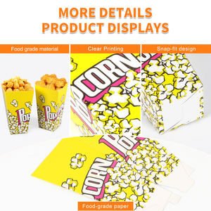 Precio de fábrica de cartón de papel para patatas fritas, caja de palomitas de maíz Kraft, materiales reciclados laminados en relieve, contenedor de palomitas de maíz - Product Image 4