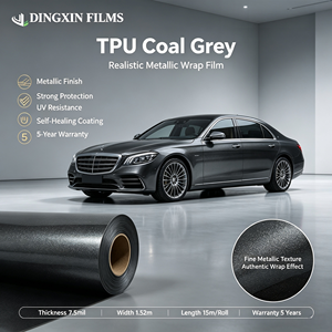 Película Protectora para Automóviles de TPU Color Gris Carbón Intenso, Acabado Gris Grafito Ahumado, OEM/ODM, Autoregenerable, Antiarañazos, 7.5mil, Directo de Fábrica - Product Image 1