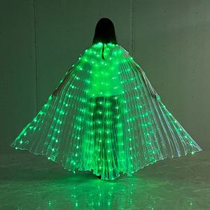 Praise Color <b>Handmade</b> Dance LED Retractable Butterfly Adult Children Glowing Wings Halloween Cosplay Performance Elf Costume - Product Image 3