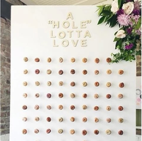 Panneau mural à donuts en acrylique blanc, pour fête en plein air, moderne, 2 pièces, avec présentoir