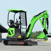 Mini Excavator 1.8 Ton Mesin Diesel EPA Euro 5 Bersertifikasi CE Dengan Kanopi Kabin Untuk Irigasi Pertanian Pembuatan Parit Track Karet