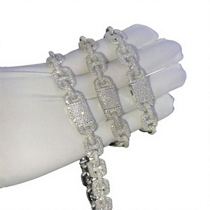 Top Quality Iced Out Moissanite Hiphop <b>Bracelet</b> Jewelry for <b>Men</b> Stylish Streetwear Accessory for Party and Special Events - Product Image 6