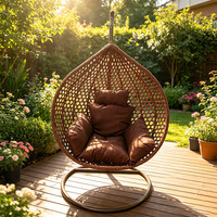 Fauteuil suspendu en métal durable, moderne et minimaliste, pour l'extérieur, avec coussin imperméable, pour balcon, jardin et terrasse intérieure