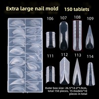 150 pièces/boîte Formes d'ongles naturelles plus épaisses pour extension rapide en gel, sans papier, pour construction rapide