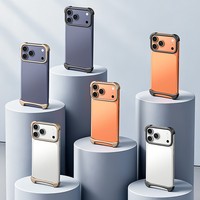 Coque de téléphone pour 17 Pro Max, en aluminium, sans cadre, design minimaliste métallique, fabrication CNC, dissipation de chaleur, protection contre les chocs