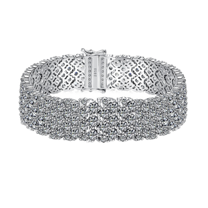 Nueva Pulsera Holográfica de Plata de Ley S925 con Incrustaciones de Circonio, Diseño de Malla de Alta Gama, Joyería Moderna para Regalo, Fiesta o Boda - Product Image 1