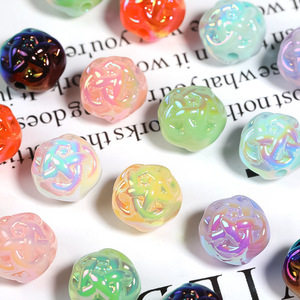 12-16mm UV Colored Mabie Solid <b>Color</b> Acrylic Loose <b>Beads</b> for DIY Handmade Materials Bracelet Mobile Phone Chain Accessories - Product Image 2