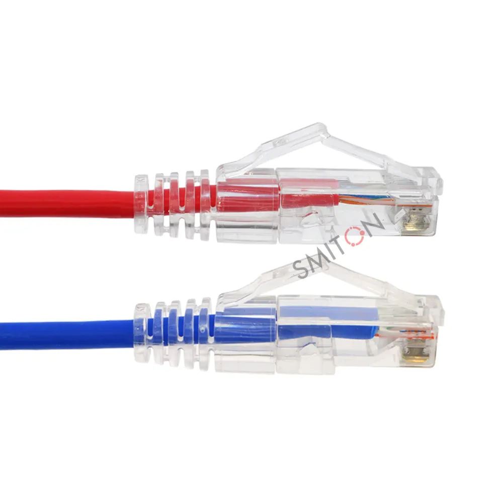 28AWG Cat6 स्नैग लेस RJ45 पैच कॉर्ड अनशील्डेड (UTP) 30 AWG स्लिम ईथरनेट नेटवर्क पैच केबल कॉर्ड