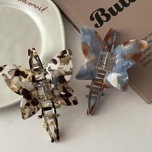 Pinza de Pelo Francesa Retro, Diseño Simple de Acetato de Alta Calidad, Estilo Europeo Americano, Pinza de Pelo con Forma de Mariposa - Product Image 4