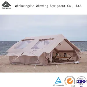 Barraca de ar inflável para acampamento ao ar livre em lona QX 12M cáqui luxuosa de inverno
