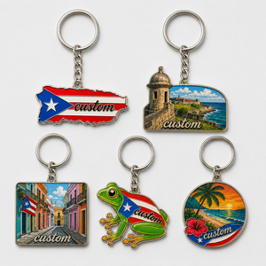 Llaveros Personalizados al por Mayor con la Bandera Nacional de Puerto Rico, Diseño de Monumentos, Recuerdo de Viaje del <span class=keywords><strong>Caribe</strong></span> - Product Image 1