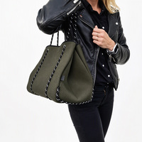 Sac de plage en néoprène perforé grande capacité avec petite pochette, ensemble de sacs de plage pour femme