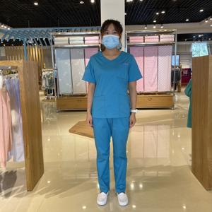 Da donna personalizzabile <span class=keywords><strong>in</strong></span> finto lino tunica traspirante eco-friendly infermiere scrub uniformi ricamate Spa salone di bellezza <span class=keywords><strong>ospedale</strong></span> lavoro - Product Image 4