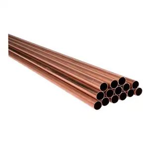 5m 6m Length 0.6mm 0.7mm 0.8mm Thickness 99.9% Pure Red Copper Tube Straight Copper Pipe