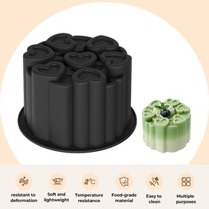 Moule à gâteau multi-cœurs personnalisé en usine, antiadhésif, sans BPA, en silicone, pour mousse et décoration - Product Image 1