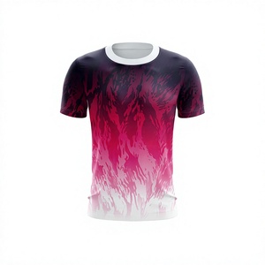 T-shirt pour homme, coupe classique, imprimé dégradé, tricoté, 100% coton, respirant, décontracté, sportif, manches courtes, impression par transfert par sublimation - Product Image 1