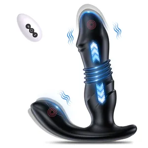 Controle remoto Multi Função Telescópica Vibrando Anal Bead Anus Dilator Wearable Butt Plug Masturbador-para-Homem