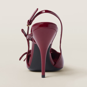 Zapatos de tacón alto para mujer con diseño de patente, múltiples tiras, anillo dorado, estilo stiletto, slingback, punta cuadrada y empeine abierto, venta al por mayor OEM - Product Image 4