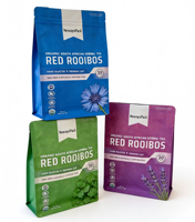 Sachet de luxe personnalisé à soufflets latéraux, fond plat, scellé sur 8 côtés, avec fermeture éclair, biodégradable, qualité alimentaire, pour aliments pour bébés et chips de pommes de terre
