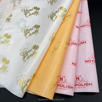 Papier de soie d'emballage personnalisé avec logo imprimé, doré métallisé, 17/22 g/m²