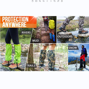 Stivali da neve regolabili impermeabili gambe ghette trekking scarpe da caccia ghette racchette da neve - Product Image 6