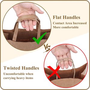 Sacchetti di Carta Kraft Riciclata Economici con Manico a Nastro Piatto, Personalizzabili per Negozi di Abbigliamento e Asporto - Product Image 5