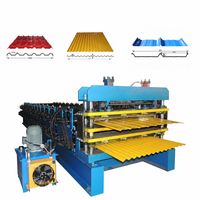 Machine de formage à rouleaux automatique à double couche haute vitesse pour tôles de toiture IBR et ondulées