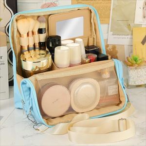 Large Capacity Cosmetic <b>Bag</b> for Women Travel Makeup <b>Bag</b> Flat Open Portable Toiletry <b>Bag</b> - Product Image 4