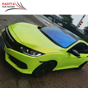 Factory Price Self Adhesive PET Film <strong>Fluorescent</strong> Yellow Auto Body Car Wrap <strong>Vinyl</strong> - Product Image 3