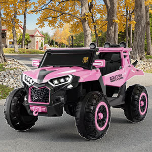 12V batterie betriebene <span class=keywords><strong>2</strong></span>.4G Fernbedienung Kinder Aufsitzauto <span class=keywords><strong>2</strong></span>-Sitzer Kunststoff mit 4 Rädern für 5 bis 7 Jahre alt - Product Image 3