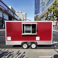 Remorque alimentaire mobile de 4,2 m, camion de restauration rapide commercial, 220 V, capacité personnalisable, entièrement équipée