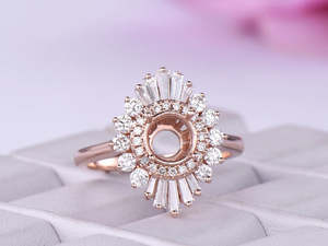 Wholesale 10k/14k White Real Rose Solid Semi <strong>Mount</strong> 18ct Gold Diamond Engagement Gem Stone Semi <strong>Mount</strong> <strong>Ring</strong>