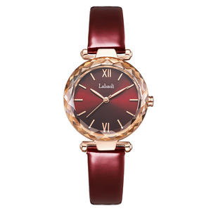 Reloj de Mujer Elegante Color Vino Tinto con Diamantes - Product Image 1