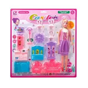 Лидер продаж, детская маленькая модная мини-кукла для девочек с мебельными игрушками и аксессуарами