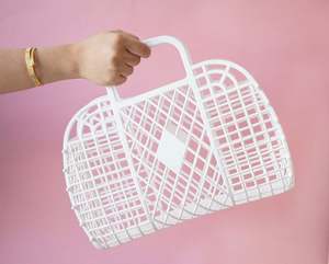 Yiwu Supplier New Plastic Purse for Girls Party Favor Bags 80s Retro Style Jelly Purse Cute Beach Bag Easter Basket