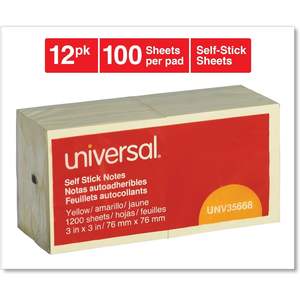 Blocs de Notas Autoadhesivos Universales de 3 x 3 Pulgadas, Color Amarillo, 12-100 Hojas, con Función Magnética, para Oficina, Escuela y Regalos - Product Image 4