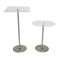 Table de conférence moderne en acrylique transparent avec support en acier pour école, église, concert, discours, salle de classe