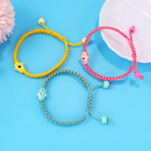 Bracciali in ceramica da uomo e donna Hamsa a mano <span class=keywords><strong>malocchio</strong></span> intrecciati con cordoncino portafortuna braccialetti in amuleto intrecciati a mano con stringa luminosa regalo di <span class=keywords><strong>preghiera</strong></span> - Product Image 4