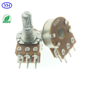 Potenciómetros Rotatorios de Película de Carbono de Alta Calidad RK16G de 6 Pines, 5k 10k 20k 50k 100k 250k 500k, Potenciómetro Estéreo de Doble Canal - Product Image 3