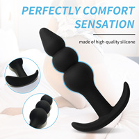 Analer Butt Plug mit konischem Boden, Silikon-Analplug-Set, Analkugeln, wasserdicht, Sexspielzeug für Erwachsene, Männer, komfortabel, für Paare, schwarz