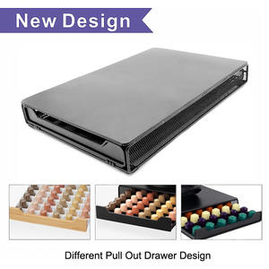 40 50 60 80 cápsulas de Metal negro bambú <span class=keywords><strong>Nespresso</strong></span> cápsulas almacenamiento soporte de exhibición estante Cápsula de café cajón para el hogar Oficina Cocina - Product Image 3