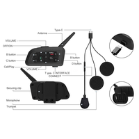 2026 Headset Interkom Helm Motor V6 Plus Baru Nirkabel Tahan Air Stereo untuk Komunikasi Audio Pengendara Motor