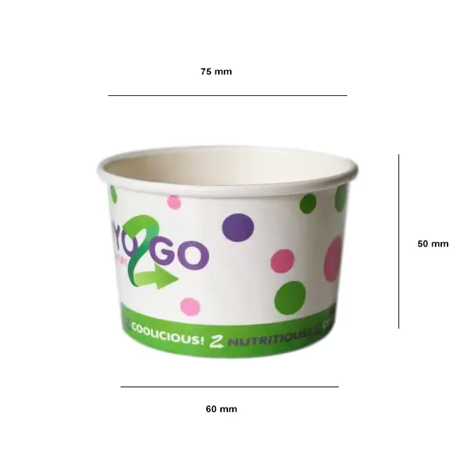 Geri dönüşümlü 100 ml 110 ml 120 ml dondurma ambalaj 3oz 4oz gelato kağıt bardaklar özel logo baskı ile