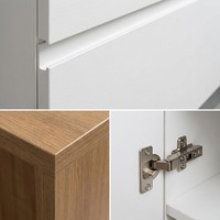 Meubles de cuisine modulaires modernes et minimalistes en verre laqué et imitation bois, en forme de L, sur mesure, avec îlot central