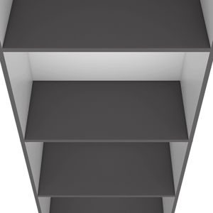 DB Zachary Modern Matt Gray and <b>White</b> Tier Storage <b>Bookcase</b> Wood Plastic with Stylish Design for Office Bedroom or Bathroom - Product Image 5