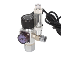 Régulateur de pression d'aquarium en acier inoxydable à une seule étape DICI DC02-02C, compteur de bulles, électrovanne, clapet anti-retour, pression 0-90 psi