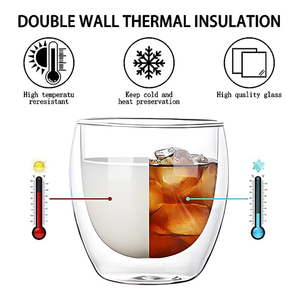 แก้วกา<span class=keywords><strong>แฟ</strong></span>ทำมือขนาด250มล. ทำด้วยมือแก้วน้ำผลไม้แก้วบอโรซิลิเกตทรงสูง4ชิ้น1ชิ้น - Product Image 4