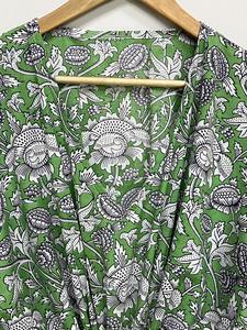 Kaftan court en soie pure, taille unique, ample et confortable pour toutes les tailles, environ 47 pouces, fournisseur d'Inde - Product Image 2